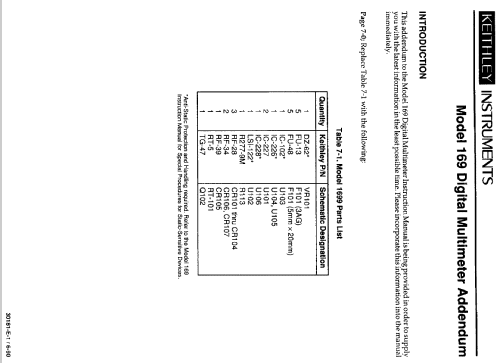 Multimeter 169 DMM; Keithley Instruments (ID = 1008166) Equipment