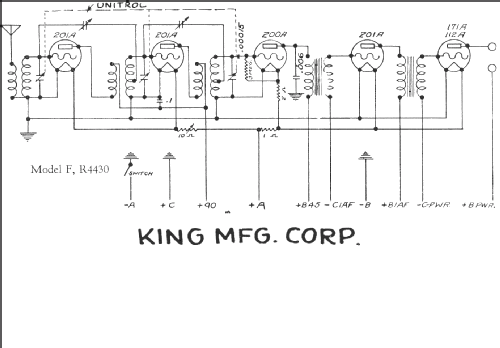 F Ch= R4430; King Manufacturing (ID = 425586) Radio