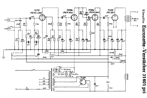 Euronette-Verstärker 31601 pri; Klangfilm GmbH (ID = 88155) Ampl/Mixer