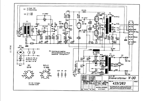 Endverstärker V-30; Klein & Hummel; (ID = 1093035) Ampl/Mixer