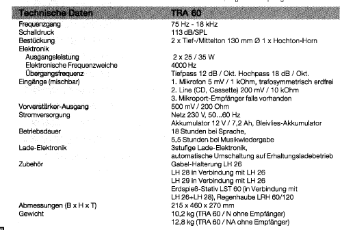 Mobiler Beschallungs-Lautsprecher TRA 60; Klein & Hummel; (ID = 1726579) Speaker-P