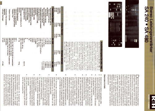 Stereo-Leistungsverstärker SA 480; Klein & Hummel; (ID = 1726573) Ampl/Mixer