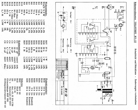Teletest Röhrenvoltmeter RV-12; Klein & Hummel; (ID = 96648) Equipment