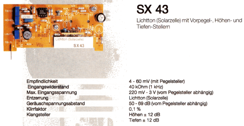 Vorverstärker-Einsteckprints SX-Serie SX 43; Klein & Hummel; (ID = 1724159) Ampl/Mixer