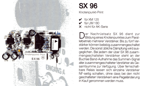 Vorverstärker-Einsteckprints SX-Serie SX 96; Klein & Hummel; (ID = 1725228) Verst/Mix
