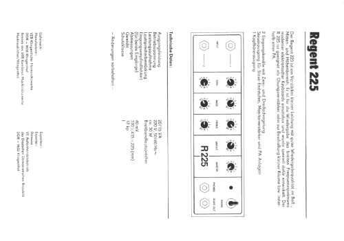 Regent 225; Klingenthaler (ID = 825616) Ampl/Mixer