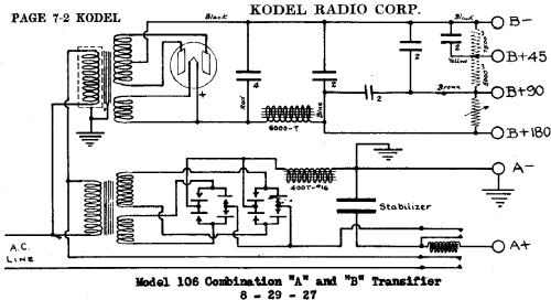 A&B Transifier 106; Kodel Radio Corp. (ID = 692246) Strom-V