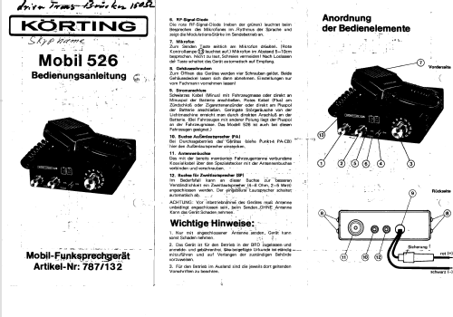 CB - Funk Mobilgerät 526; Körting-Radio; (ID = 1996171) CB-Funk