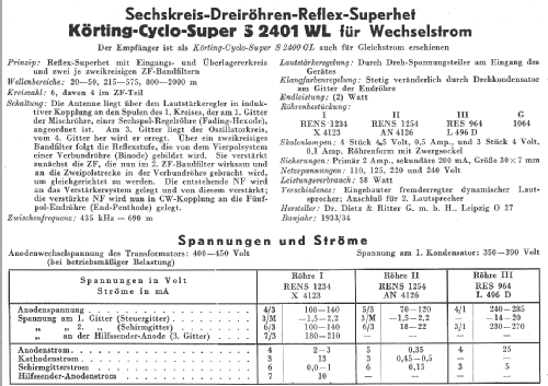 Cyclo-Super S2401WL; Körting-Radio; (ID = 14316) Radio