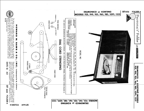 Körting-Delmonico 931 and 931A Ch= 24611 for 23661; Körting-Radio; (ID = 350455) Radio