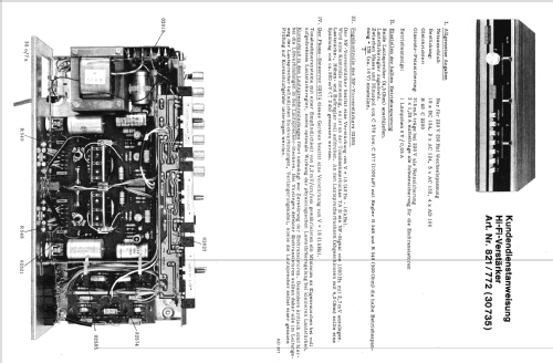 Stereo-Verstärker 30735 Art. Nr. 821/772; Neckermann-Versand (ID = 1343635) Ampl/Mixer