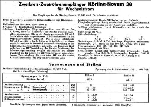 Novum 38 GB2207W; Körting-Radio; (ID = 14282) Radio