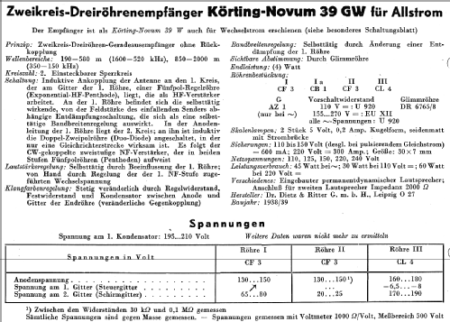 Novum 39GW; Körting-Radio; (ID = 14381) Radio