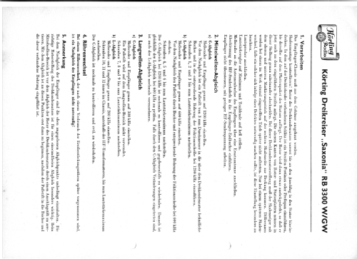 Saxonia RB3300GW; Körting-Radio; (ID = 24172) Radio