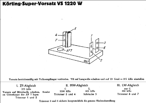 Super-Vorsatz für Volksempfänger VS1220W; Körting-Radio; (ID = 14302) Adaptor