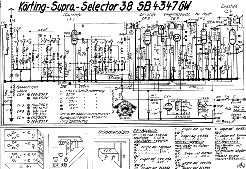 Supra-Selector 38 SB4347GW; Körting-Radio; (ID = 1029566) Radio