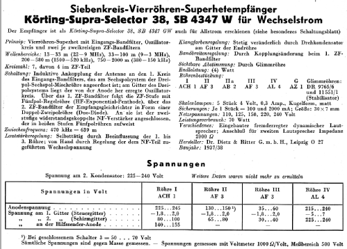 Supra-Selector 38 SB4347W; Körting-Radio; (ID = 14372) Radio