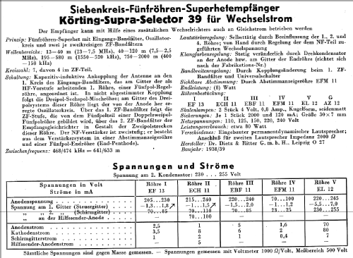 Supra-Selector 39W; Körting-Radio; (ID = 14297) Radio