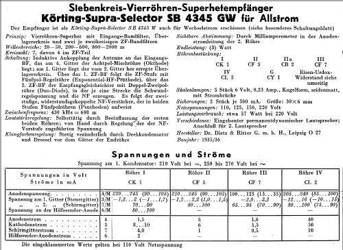 Supra-Selector SB4345GW; Körting-Radio; (ID = 14397) Radio