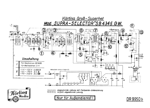 Supra-Selector SB4345GW; Körting-Radio; (ID = 37467) Radio