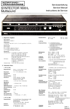 Syntector 1600L Ch= 33489; Körting-Radio; (ID = 2852350) Radio