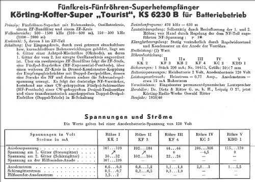 Tourist 38 KS6230B; Körting-Radio; (ID = 14421) Radio