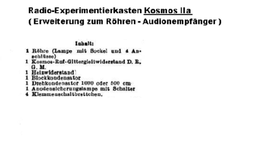 Radio-Experimentierkasten IIa ; Kosmos, Franckh´sche (ID = 96729) Kit