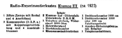 Radio-Experimentierkasten III ; Kosmos, Franckh´sche (ID = 96770) Kit