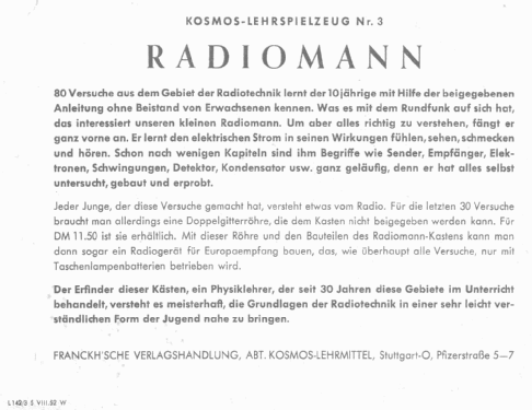 Radiomann 8. Auflage; Kosmos, Franckh´sche (ID = 36100) teaching