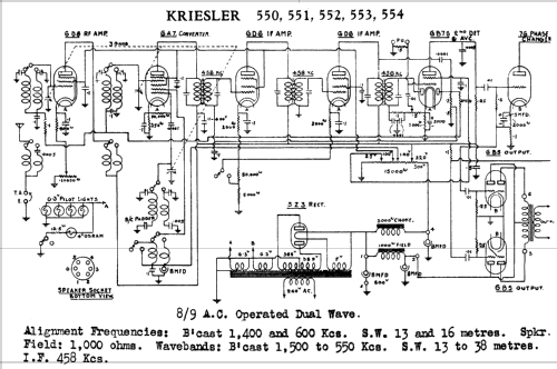 551 Ch= 550; Kriesler Radio (ID = 753214) Radio