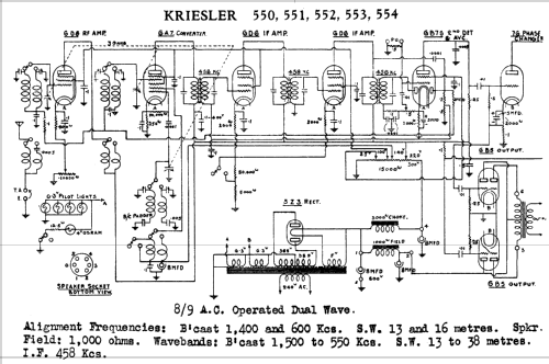 553 Ch= 550; Kriesler Radio (ID = 753216) Radio