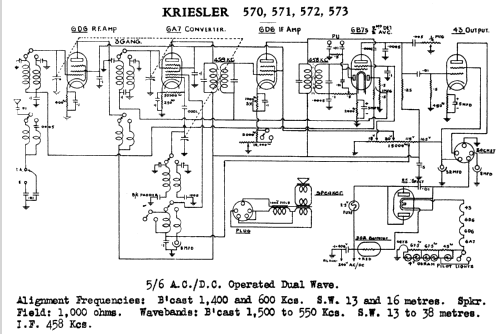 573 Ch= 570; Kriesler Radio (ID = 753272) Radio