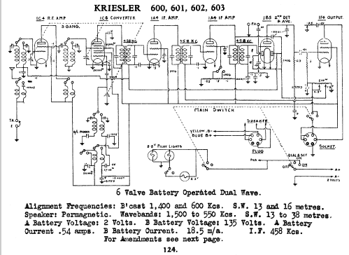 602 Ch= 600; Kriesler Radio (ID = 753282) Radio