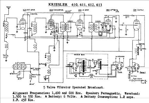 611 Ch= 610; Kriesler Radio (ID = 753625) Radio