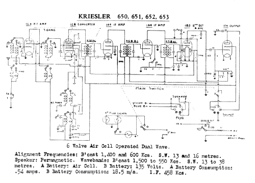 653 Ch= 650; Kriesler Radio (ID = 753631) Radio