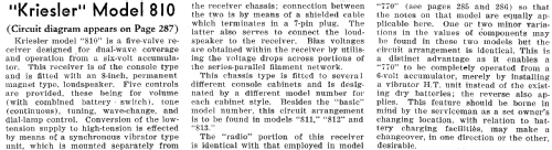 812 Ch= 810; Kriesler Radio (ID = 1951894) Radio