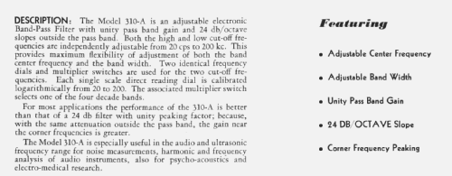 Variable Band-Pass Filter 310-A; Krohn-Hite Corp.; (ID = 2958389) Divers