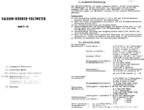 Vacuum Tube Voltmeter K-142; Kyoritsu Electrical (ID = 315322) Ausrüstung