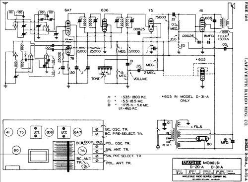 D-31A ; Lafayette Radio & TV (ID = 659987) Radio