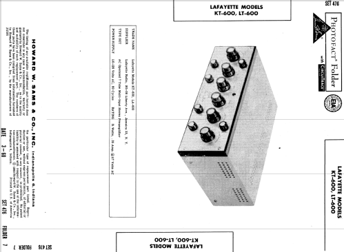 HiFi Stereo-Preamplifier KT-600; Lafayette Radio & TV (ID = 547224) Ampl/Mixer