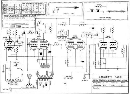 KT-208 Signal Generator and Tracer 38-0102 ; Lafayette Radio & TV (ID = 1287008) Equipment