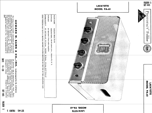 PA-61 ; Lafayette Radio & TV (ID = 692817) Ampl/Mixer