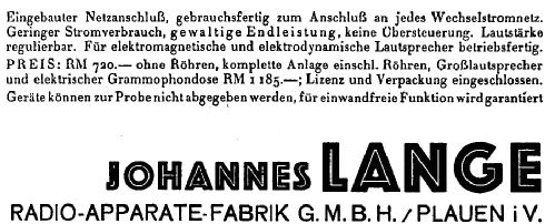 KV L30 ; Lange GmbH, Johannes (ID = 2710560) Ampl/Mixer