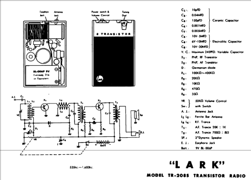 Lark 2 Transistor TR-208S; DDK D.D.K. Co. Ltd.; (ID = 507305) Radio