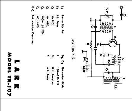 Lark One Transistor TR-107; DDK D.D.K. Co. Ltd.; (ID = 507301) Radio