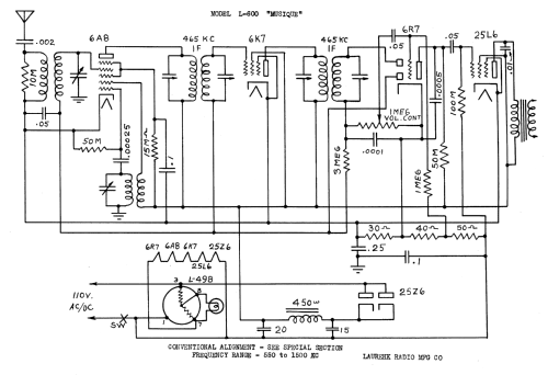 Musique L-600; Laurehk Radio Mfg. (ID = 1189426) Radio