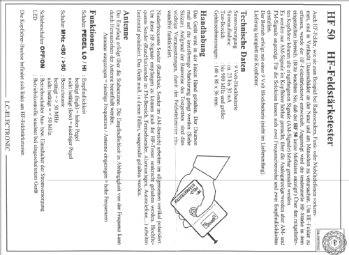 HF- Feldstärketester HF 50; LC-Electronic GmbH, (ID = 2326980) Equipment