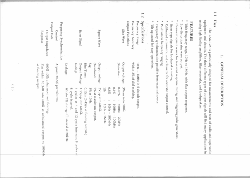 Low Distortion Audio Generator LAG-125; Leader Electronics (ID = 2464149) Equipment