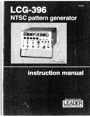 NTSC Pattern Generator LCG-396; Leader Electronics (ID = 2939866) Equipment