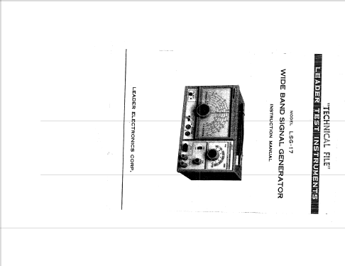 Signal Generator LSG-17; Leader Electronics (ID = 2418885) Equipment